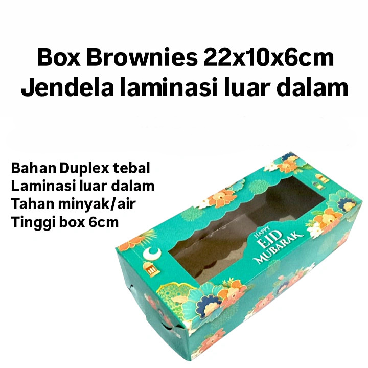 

( 5Pcs ) Box Brownies Idul Fitri Ukuran 22x10x6cm Dus Rollcake Eid Mubarak Kotak Kue Bolu Gulung Lebaran Laminasi