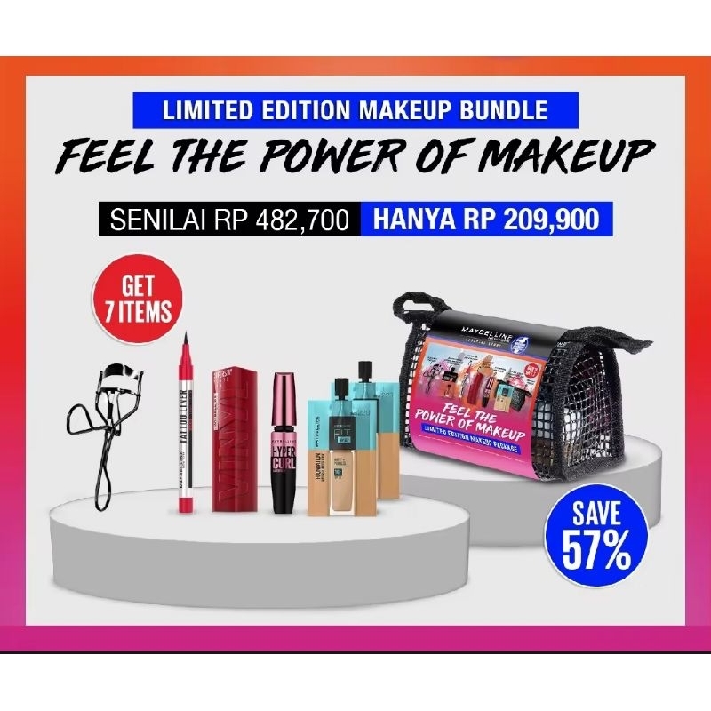 Maybelline makeup bundle. Hypercurl mascara. Tattoo Liner. Superstay Vinyl Ink liquid lipstick. Fit 