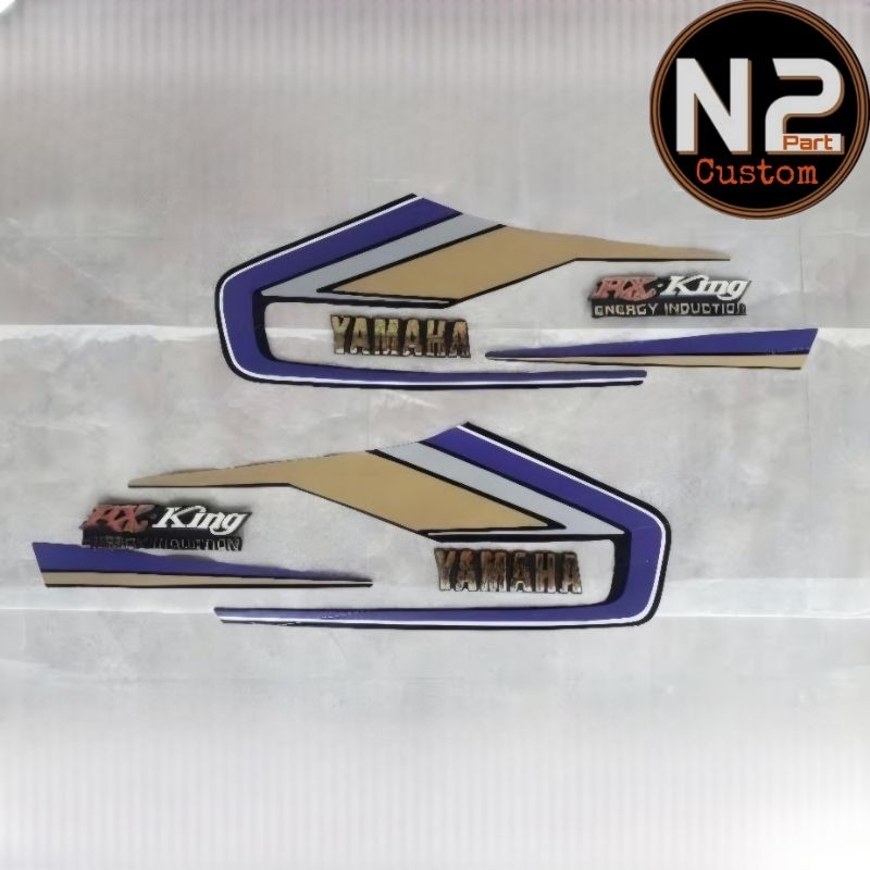 Full set Striping Yamaha RX KING tahun 1992 set Emblem Sticker list body Rx king cobra 92 ungu