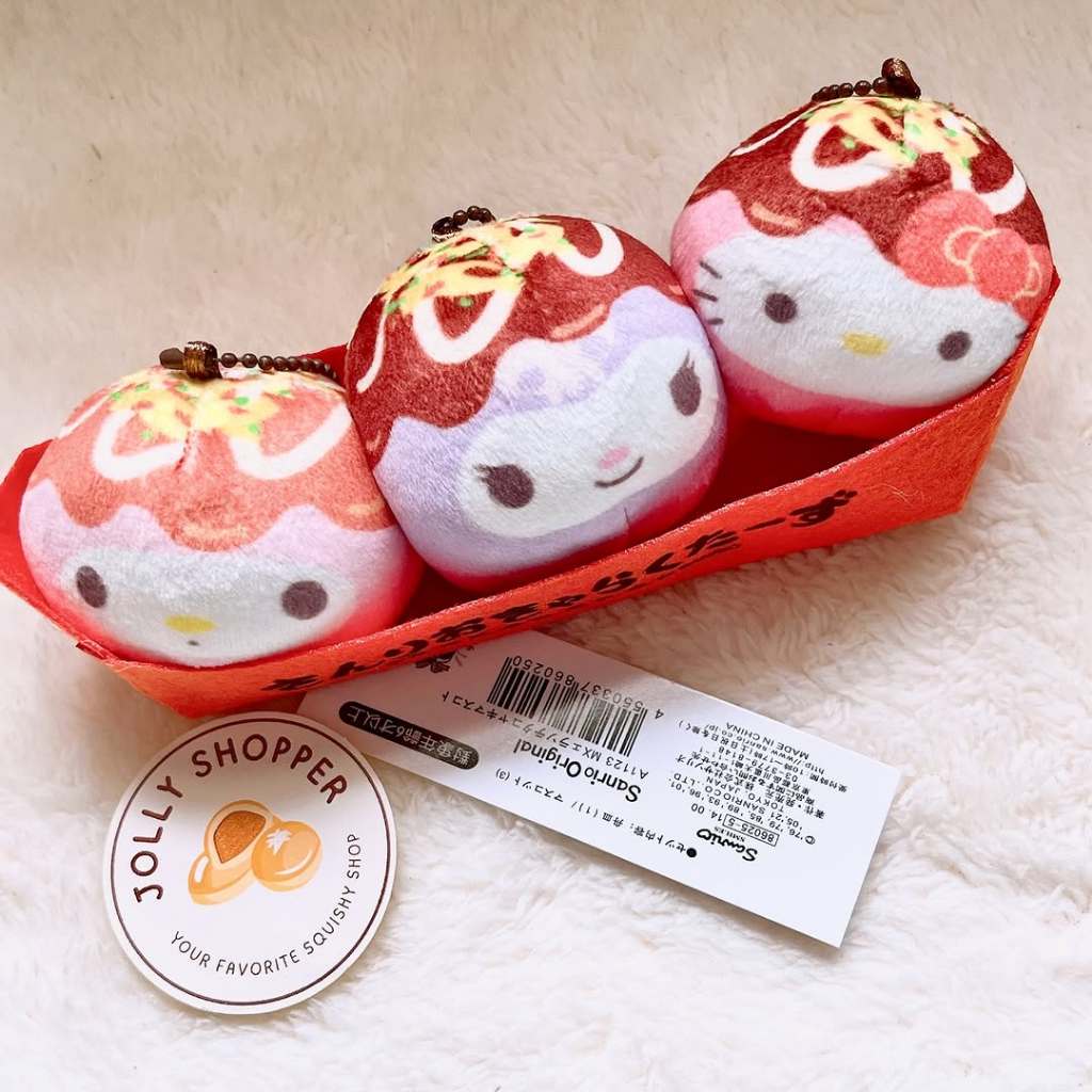 [READY STOCK] Sanrio Takoyaki Mascot Plush Toy Doll Kuromi Boneka Japanese Food