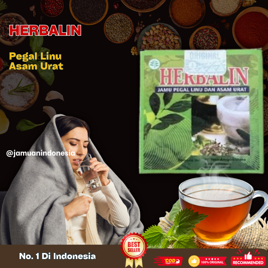 

Kapsul Herbalin Jamu Herbal Asam Urat Pegal Linu Rematik