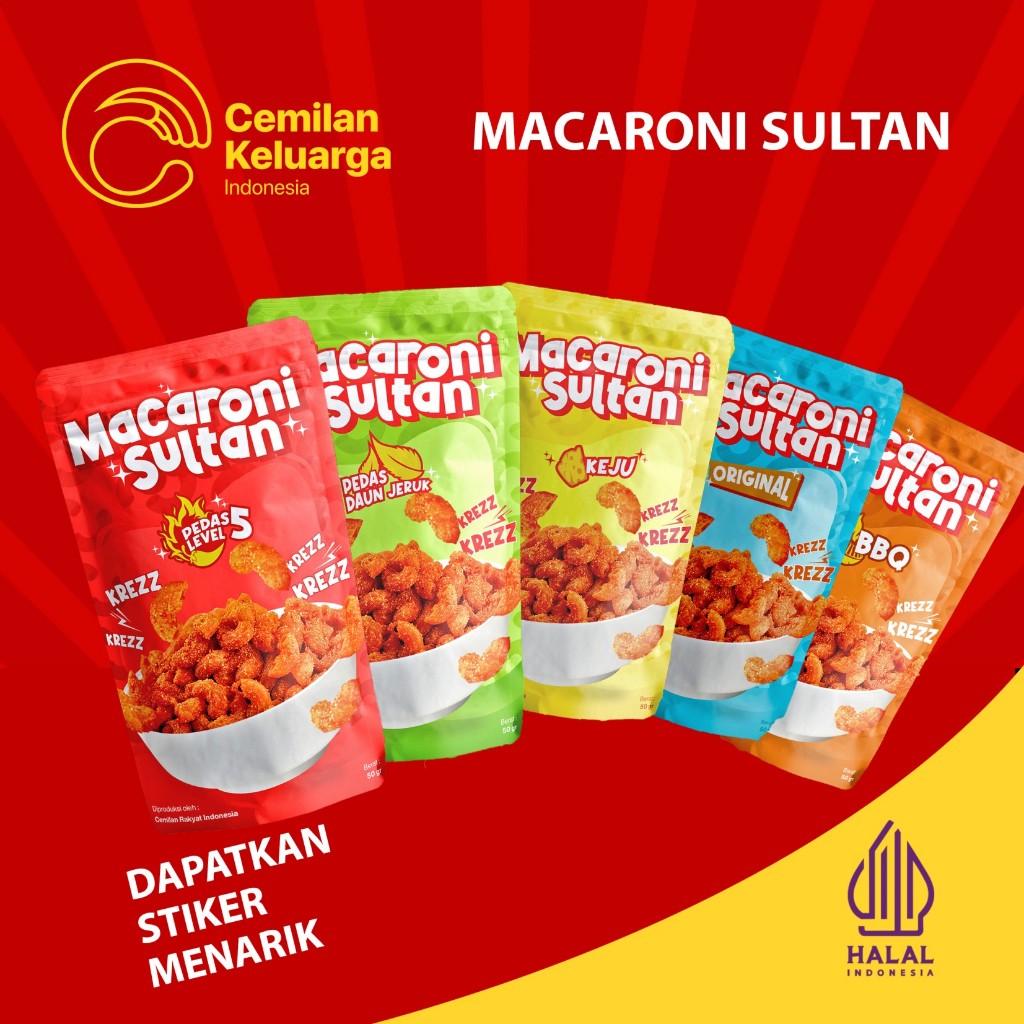 

CEKELIN Cemilan Makaroni - Isi 50gr Beli 4 Hemat Banyak + Stiker Menarik Eksklusif