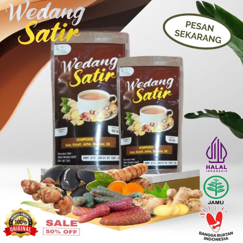 

Jamu tradisional serbuk siap seduh wedang satir yang dapat membantu menyehatkan dan menjaga kekebalan tubuh asli rempah" tanpa bahan pengawet hallal