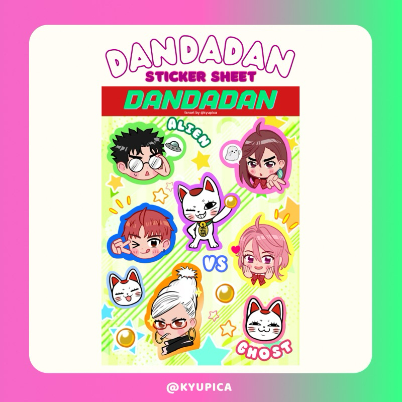 

Dandadan Characters A6 Sticker Sheet | fanart by kyupica