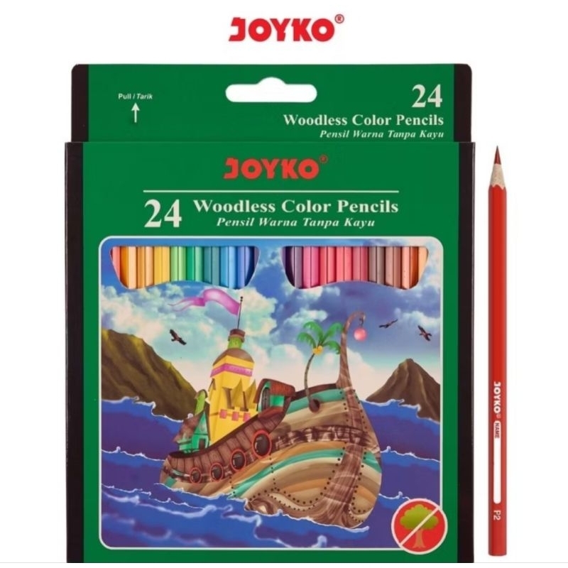 

( 1set ) PENSIL WARNA JOYKO 24 warna panjang