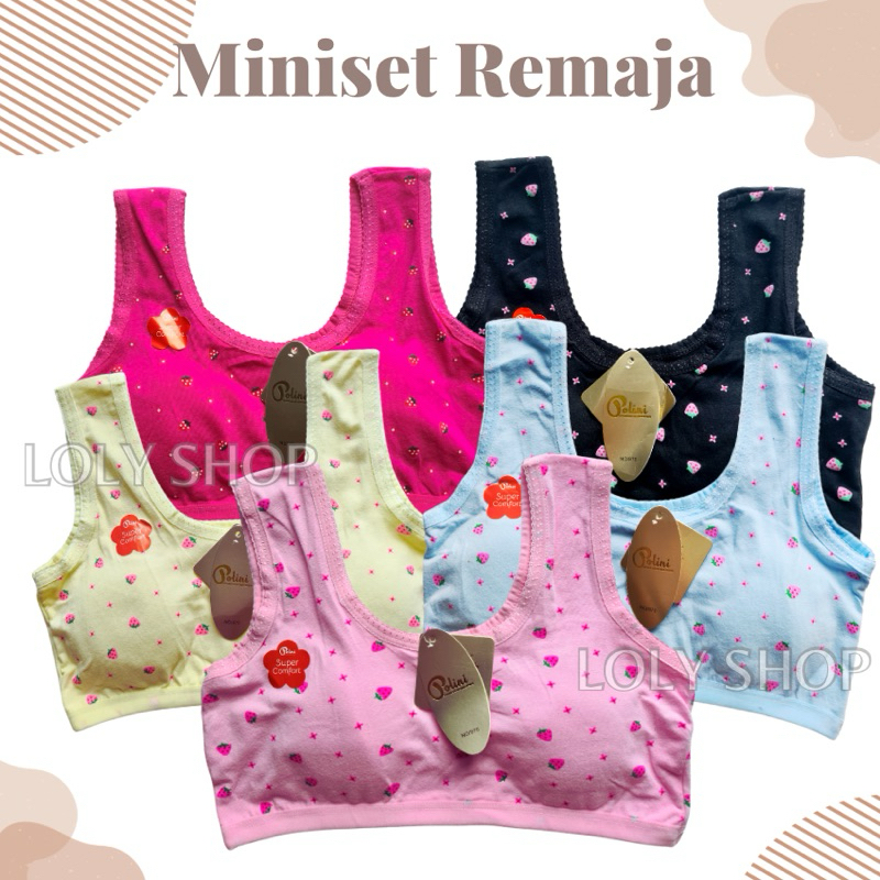 LOLY - MINISET ANAK PEREMPUAN MINISET BRA REMAJA TANPA KAWAT BUSA TIPIS #970