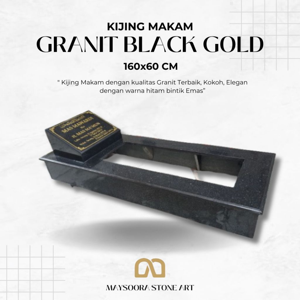 KIJING MAKAM GRANIT BLACK GOLD  1 TRAP (NON COD)