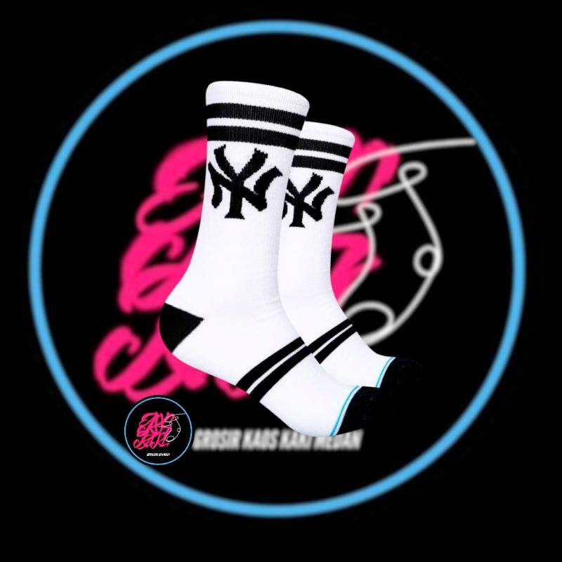 Kaos kaki Oldschool motif skate NY Garis dua Putih - Kaos kaki Oldskool motif skate NY