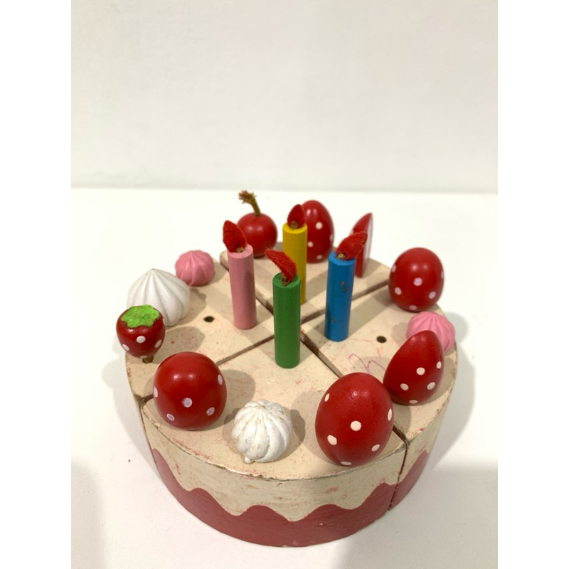 Mainan Kue Potong / Wooden Cake Tart Cutting Toys [PRELOVED]