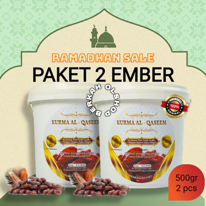 

PAKET 2 EMBER KURMA AL QASEEM 500GR ASLI ORIGINALkurma EXP 09-09-26