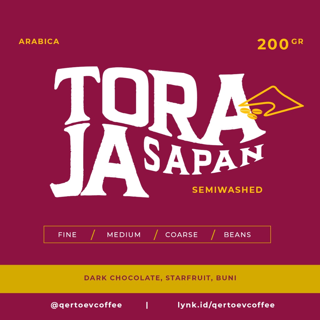 

Kopi Arabica Toraja Sapan 200gr - Qertoev Coffee