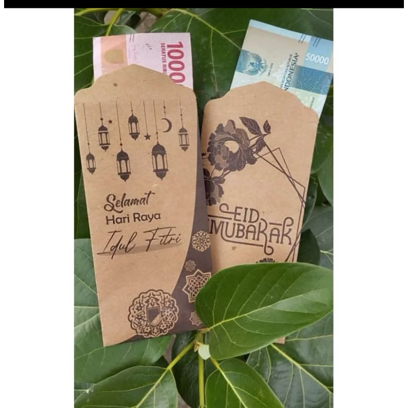 

100pc Amplop Lebaran Kraft Angpau Lebaran Coklat