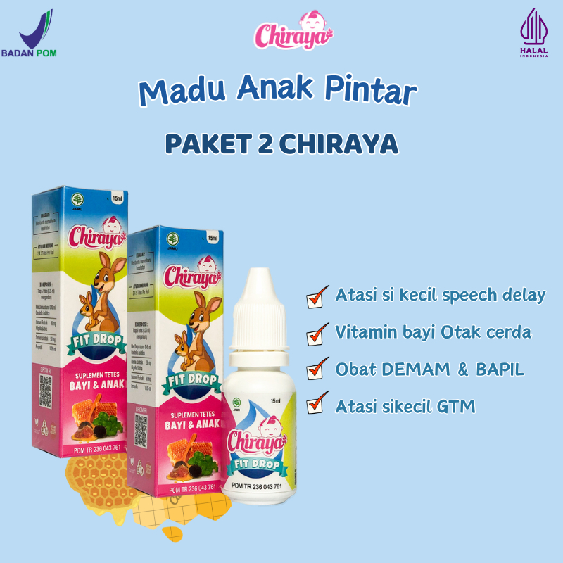 Chiraya Vitamin Bayi Atasi sikecil DEMAM BAPIL Madu Anak Pelancar Bicara Speech Delay 15ml