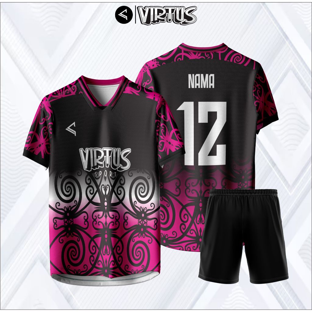 Virtus Jersey Sepak Bola | Jersey Futsal | Jersey Voli Custom Free Name Set | Jersey custom