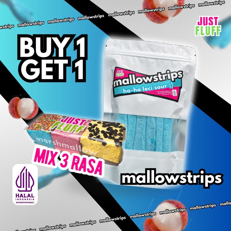 

[BUY 1 GET 1] MALLOWSTRIPS + MIX 3 RASA MARSHMALLOW JUSTFLUFF [HALAL]