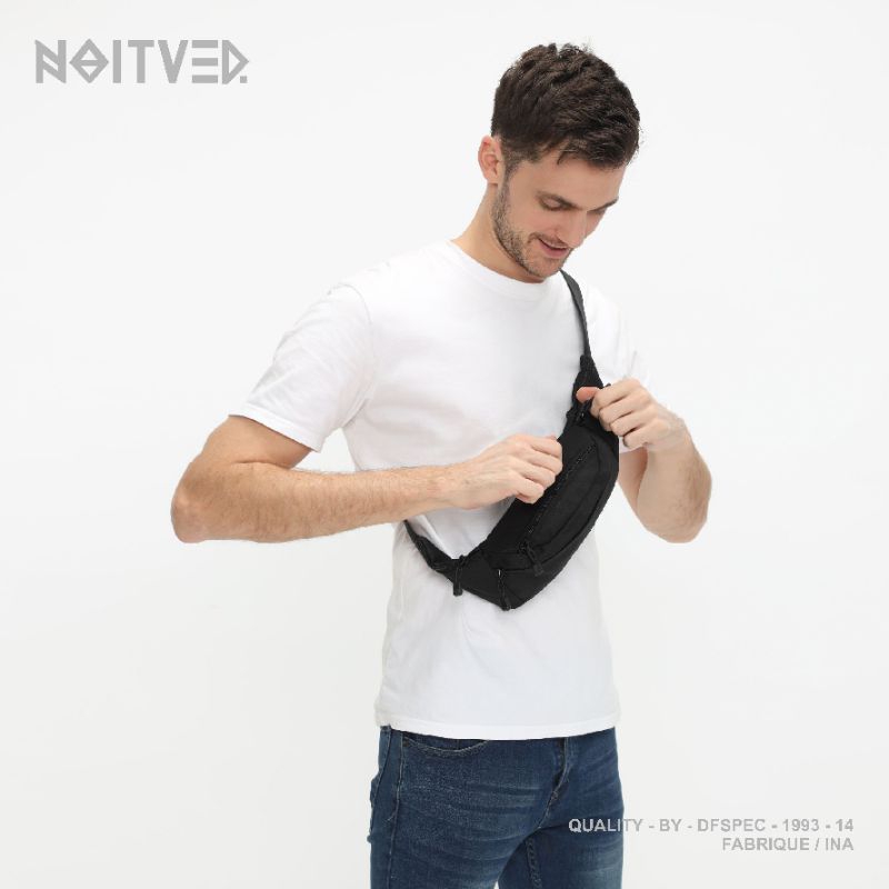 Noitved DEF weistbag - Tas Pinggang Pria Bahan Cordura 1000 Premium tas hp pria hitam keren skena ke