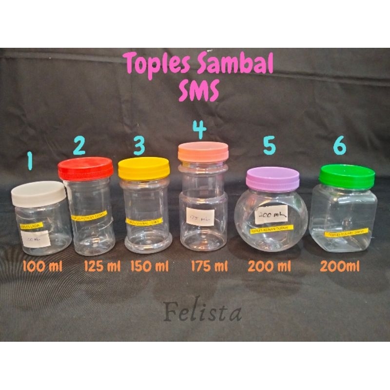 TOPLES SAMBAL SMS /Toples Plastik Sambal/Toples Bumbu