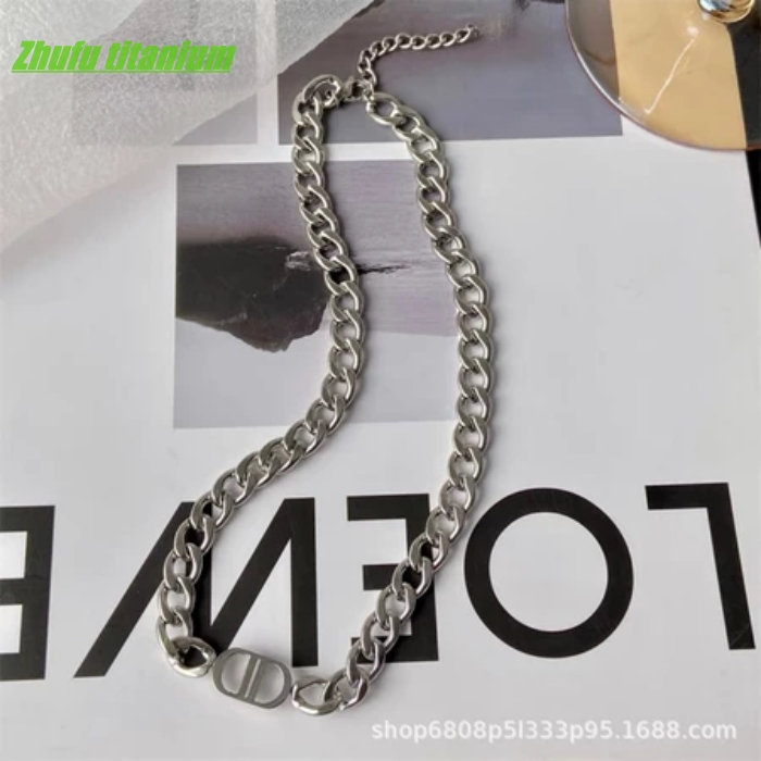 Kalung Titanium Rantai Putih Titanium Import Fashion Korea Wanita Model baru
