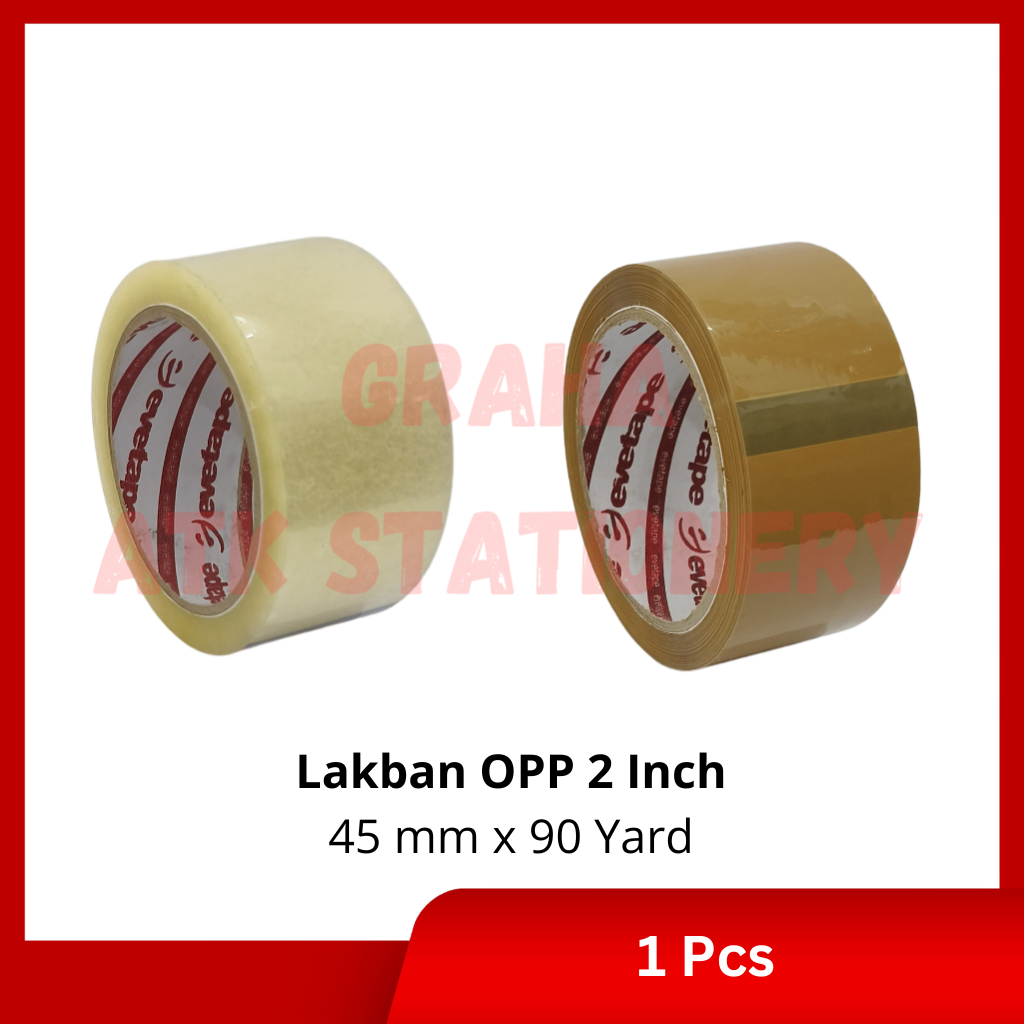 

[1 Pcs] Lakban OPP 2 Inch 45mm x 90 Yard / Isolasi Selotip Slasiban / OPP Lakban Tape Bening Coklat