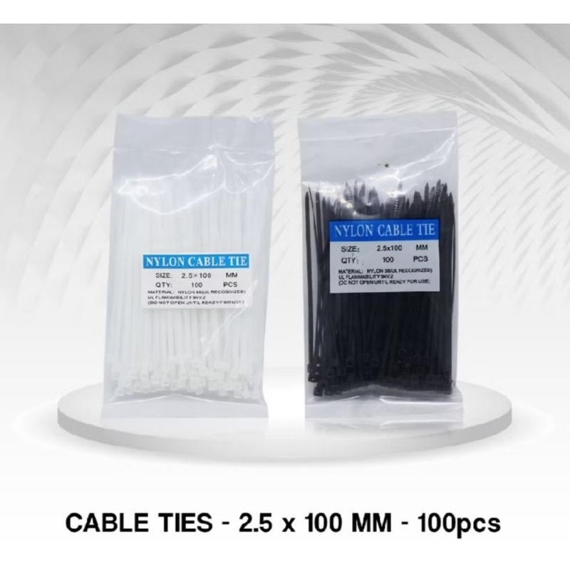 

Kabel Ties 2.5x100mm isi 100pcs Nylon Cable Tie 10cm Insulock Tis 10 cm 2.5 x 100 mm Insulok pcs