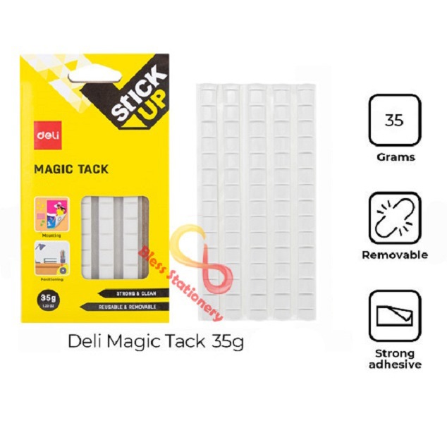 

Magic tack lem tempel DELI white tack glue tack lem pengganti pin paku perekat
