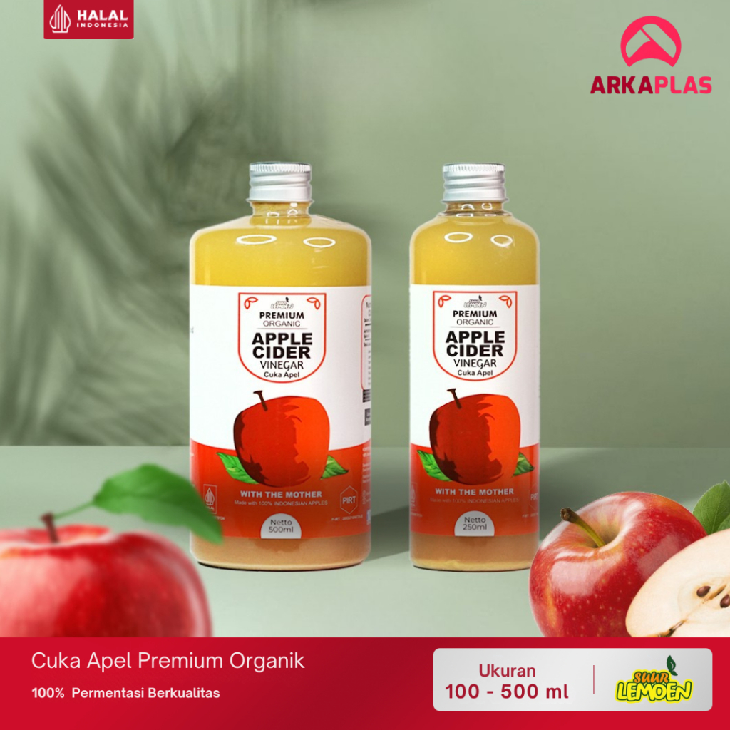 

Cuka Apel 500ml Apple Cider Vinegar Premium Organik Untuk Diet Alami by Suur Lemoen