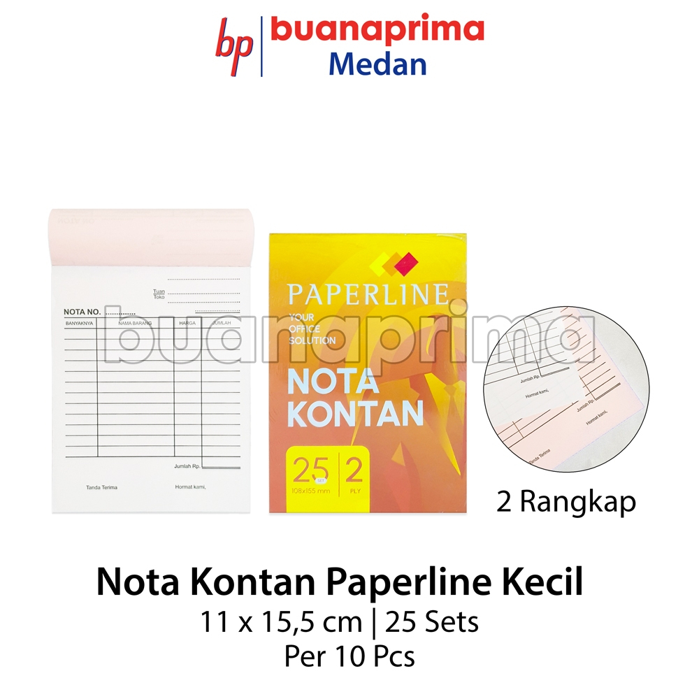 

Nota Kontan Rangkap 2 ply Kecil Paperline isi 10 pcs Tegak Buku Bon Faktur NCR