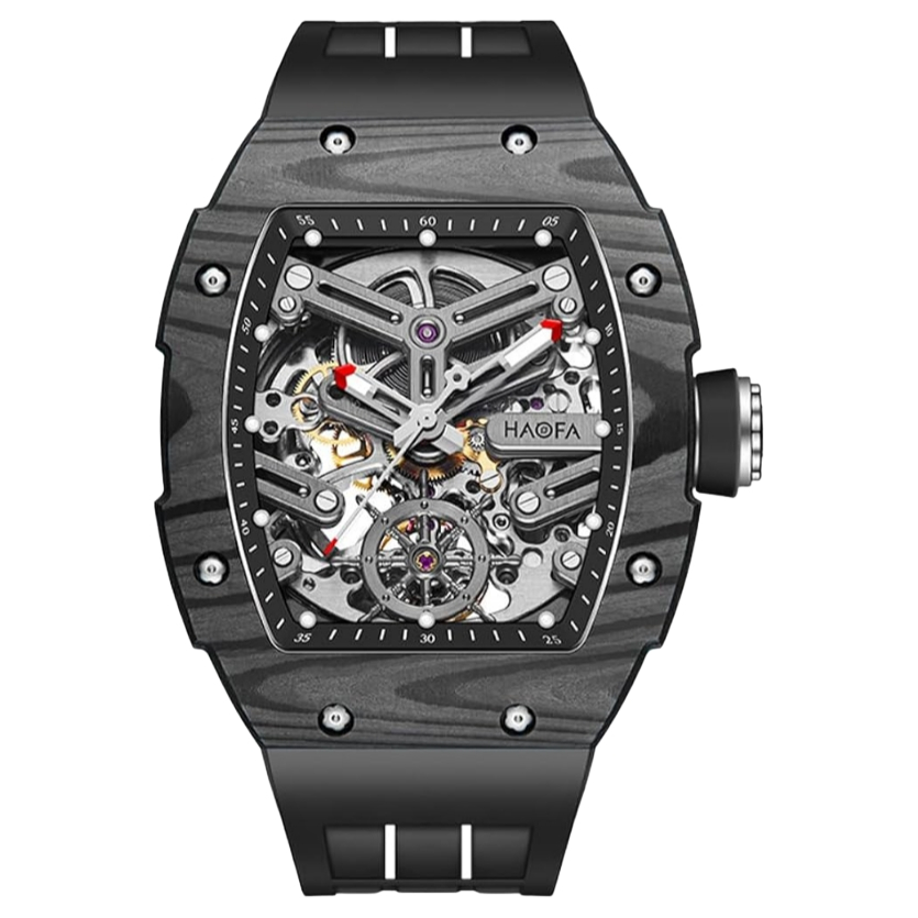 Haofa Navigator Skeleton Black Watch / Jam Tangan Branded Original