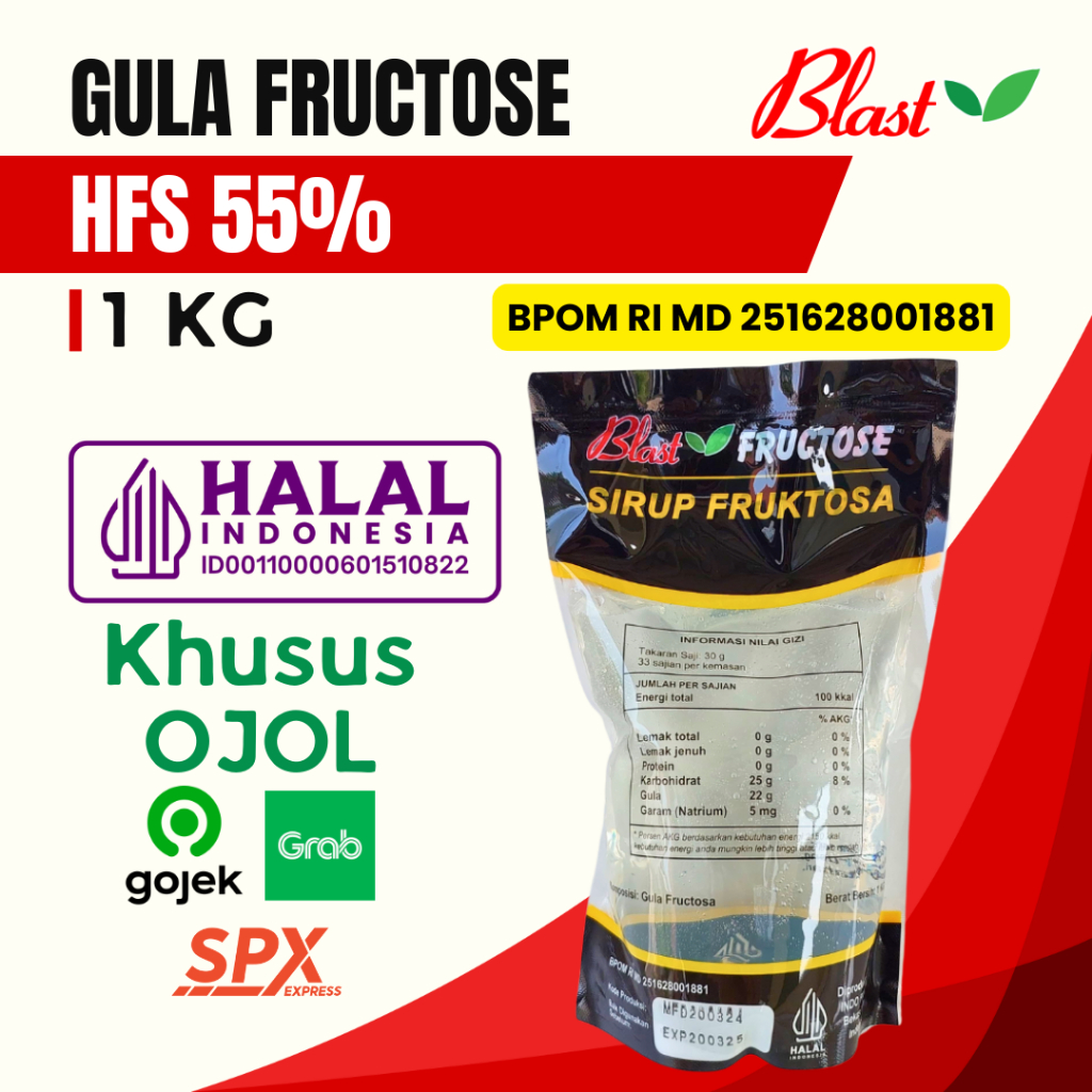 

Gula Cair Premium 1 KG / Gula Buah / Gula Singkong / Fructose Premium (Kusus Ojol)