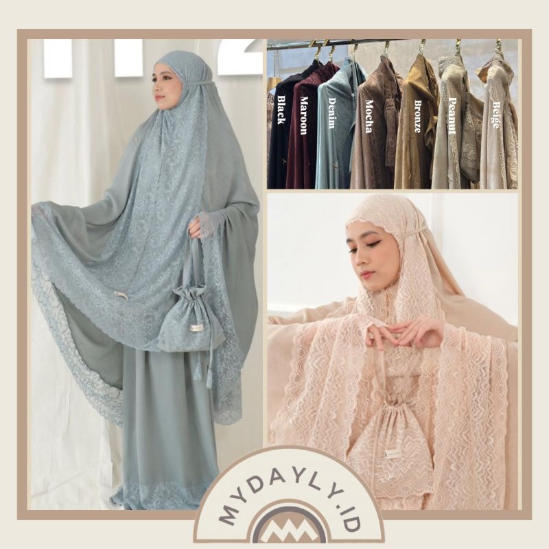 MUKENA PREMIUM ARA PRAYER SET EXCLUSIVE / SILK / RAYON / PREMIUM CRINKLE