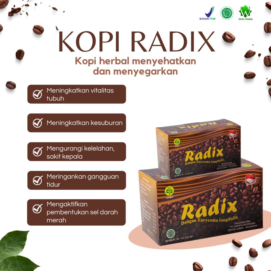 

Radix Kopi Herbal Plus Rempah Penambah Kesehat Pria Sakit Pinggang Kopi Penambah Energi