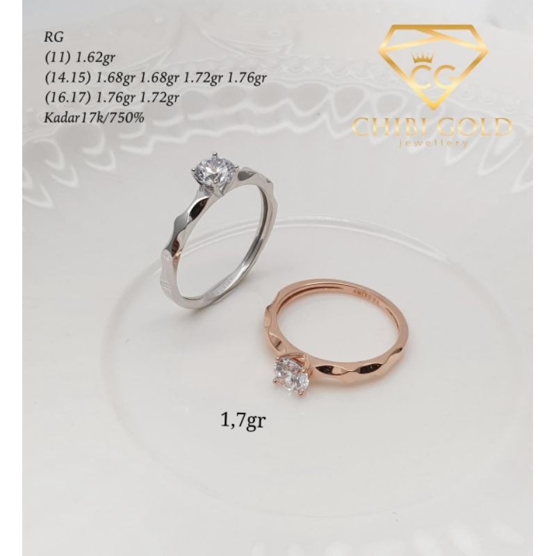 CHIBI GOLD JAWELLERY - Cincin vinci 750 kadar 17K - chibi gold