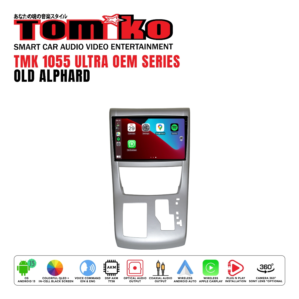 Tomiko - headunit android tmk 1055 ultra oem for Old Alphard