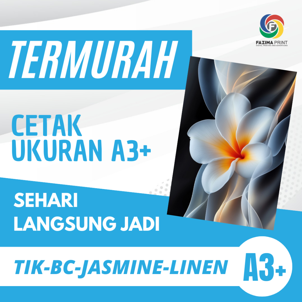 

PROMO CETAK CONCORDE / BC / TIK / LINEN / JASMIN print full colours termurah