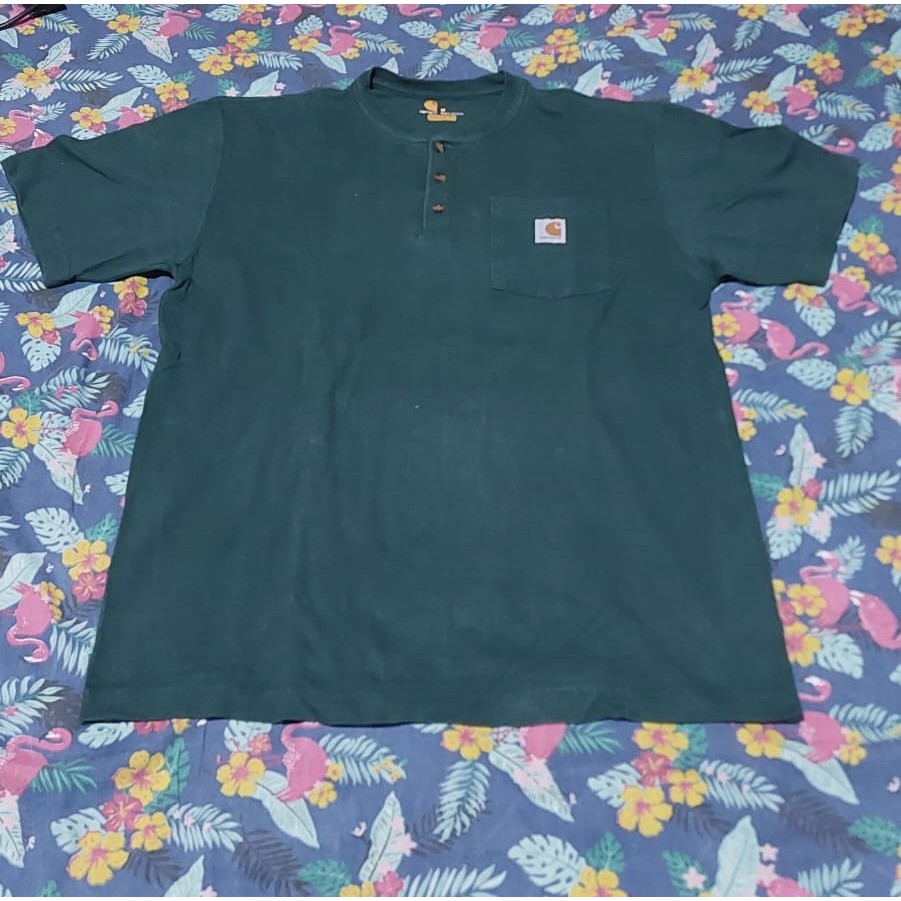 Kaos Pocket Kancing Carhartt Hijau M LD 116 P 74 100% Original