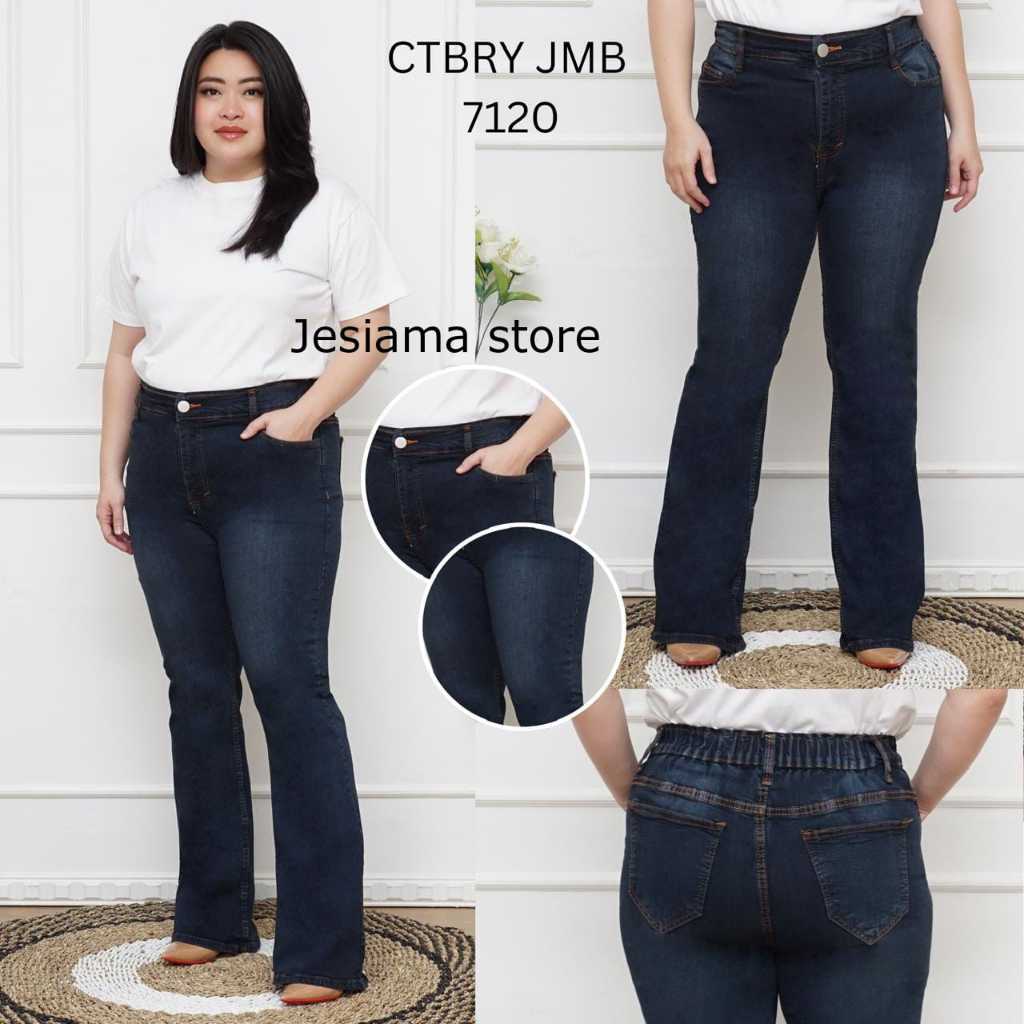 JESIAMA - HW CUTBRAY JEANS Pinggnag Karet - SOFT JEANS STRETCH