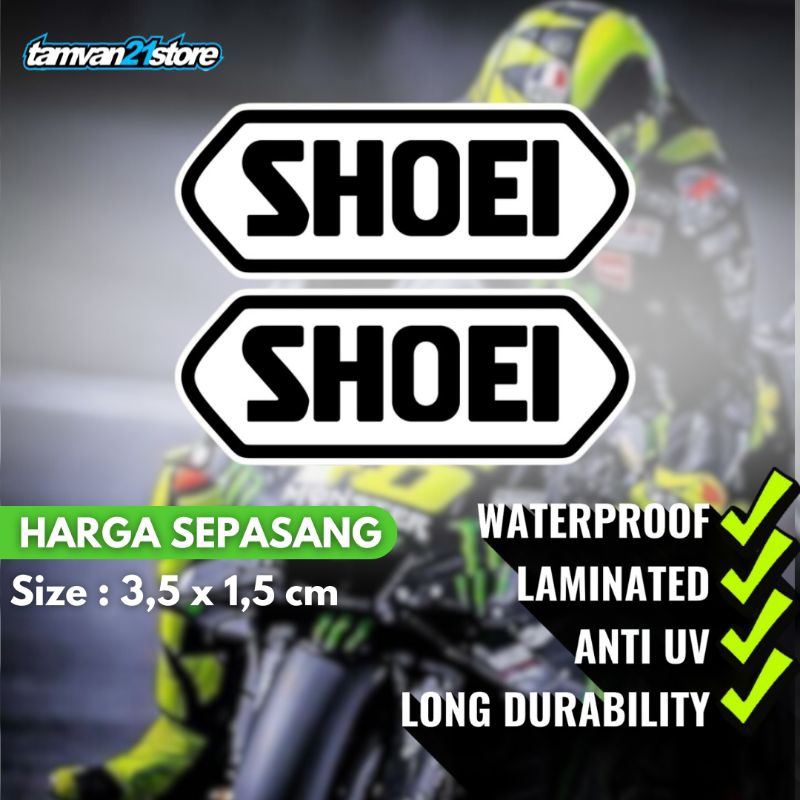 SEPASANG STICKER Shoei Hitam Putih / Helm Shoei / ShoeiKyoto / Stiker Printing