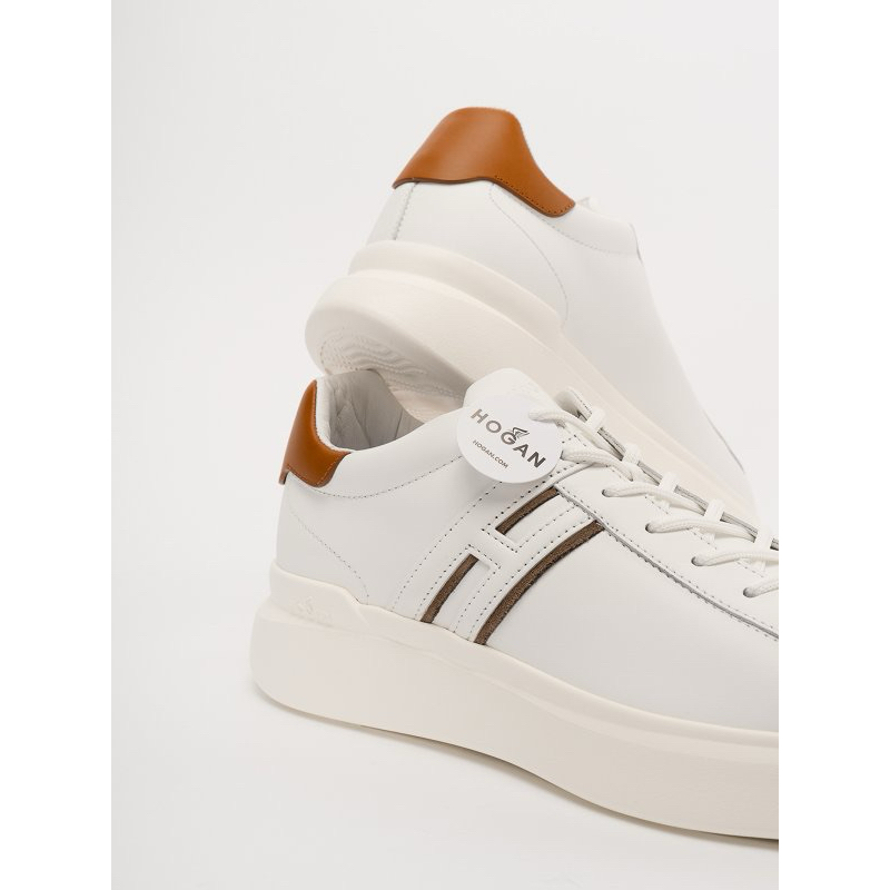 Sepatu shoe men Hogan golf sneakers white brown