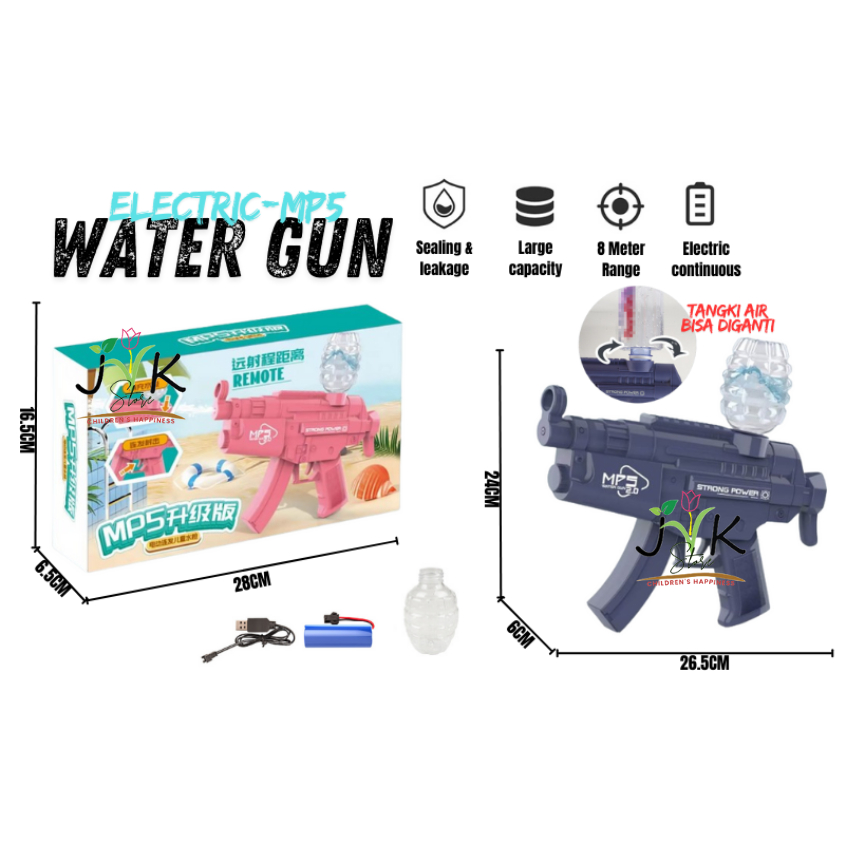 Mainan pistol air tembakan air anak-anak baterai Electric MP5 Water Gun Charge