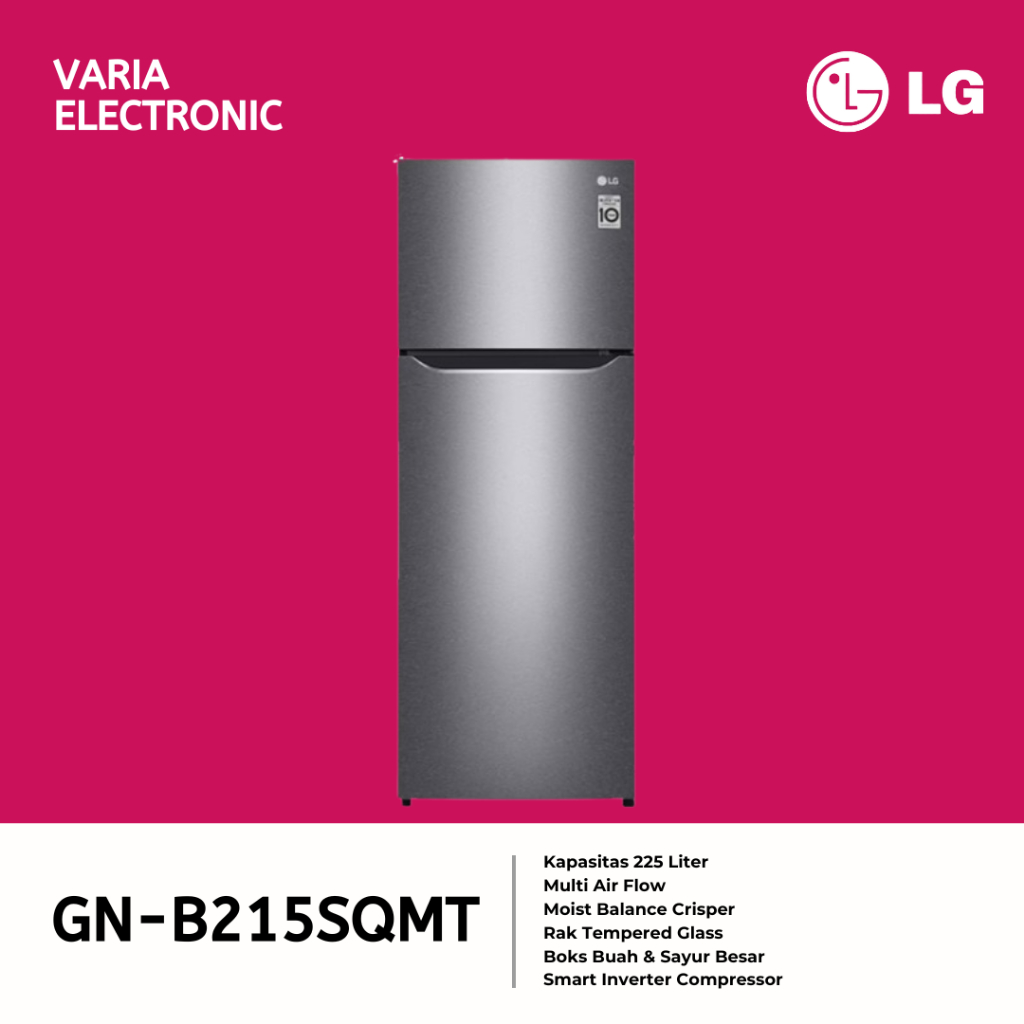 Kulkas LG 2 Pintu Inverter Compressor GN-B215SQMT Kapasitas 225 Liter