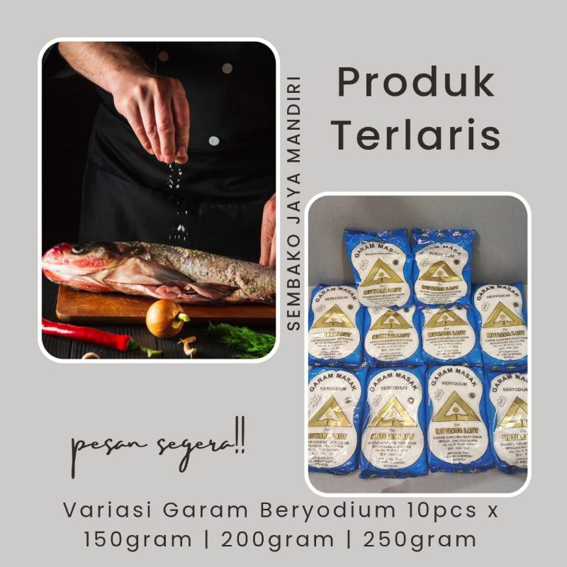 

Variasi Garam Halus Beryodium 10pcs x 150gram | 200gram | 250gram