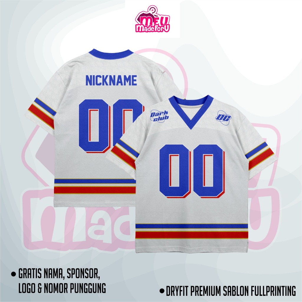 Jersey Baju Wanita/Pria DC "Dark Club" White Edition Custom Zumba, Badminton, Tennis, Futsal, Volly 