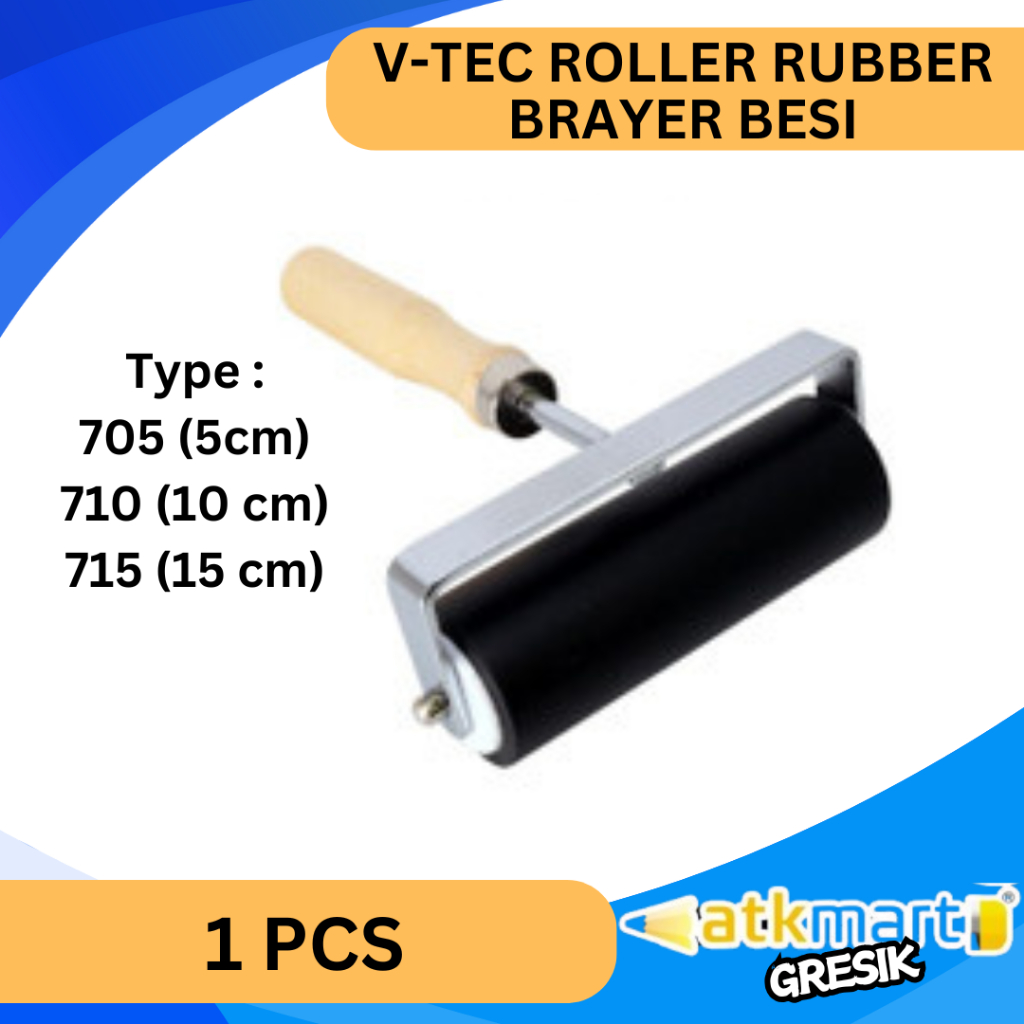 

V TEC ROLLER RUBBER BRAYER BESI TYPE 715 710 705 / ROLL LUKIS BESI UKURAN 15 CM 10 CM 5 CM