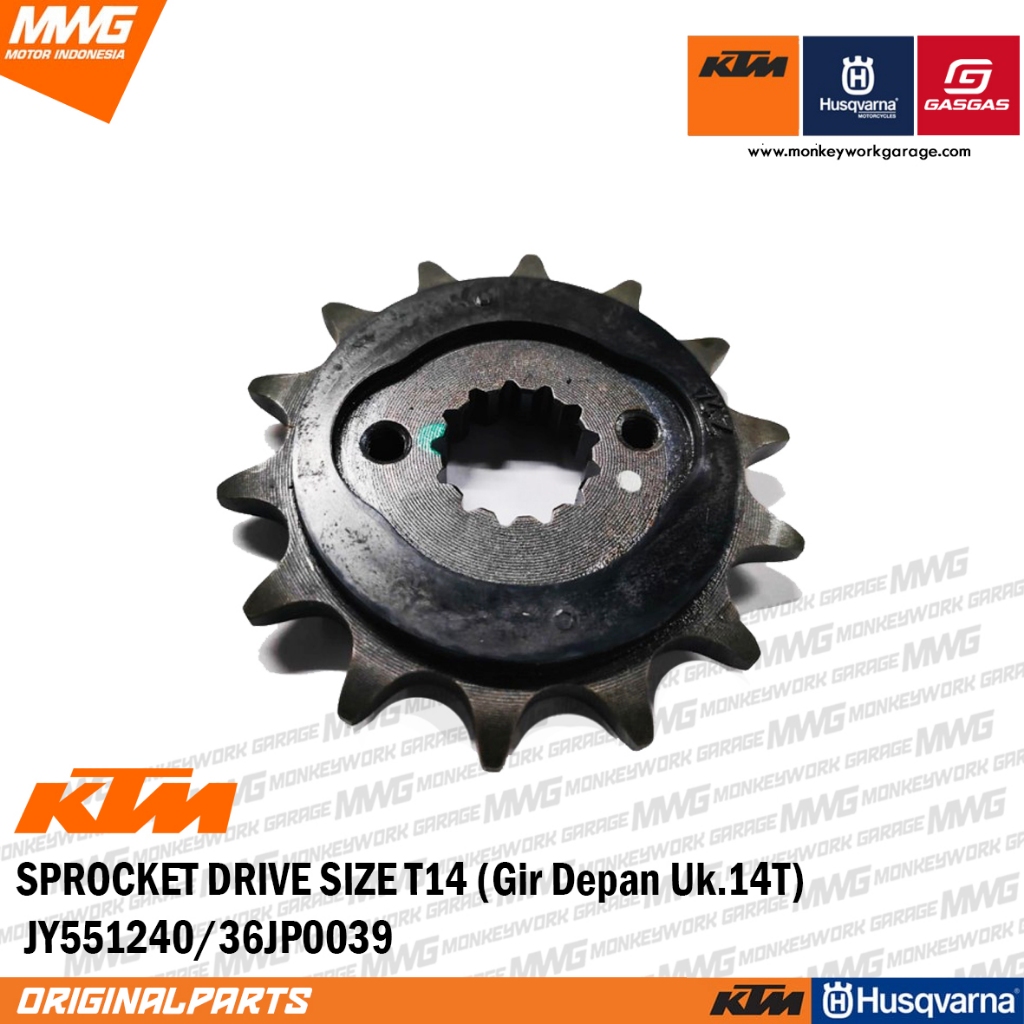 KTM Original Parts Sprocket Drive T14 (Gir Depan Ukuran 14T) KTM Duke Adv 250
