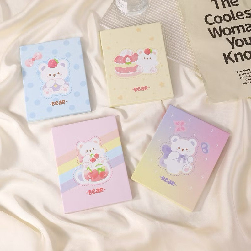 Pi Cermin Buku Kecil / Cermin Lipat Persegi Model Buku Motif / Standing Beauty Mirror Kaca Duduk Unt