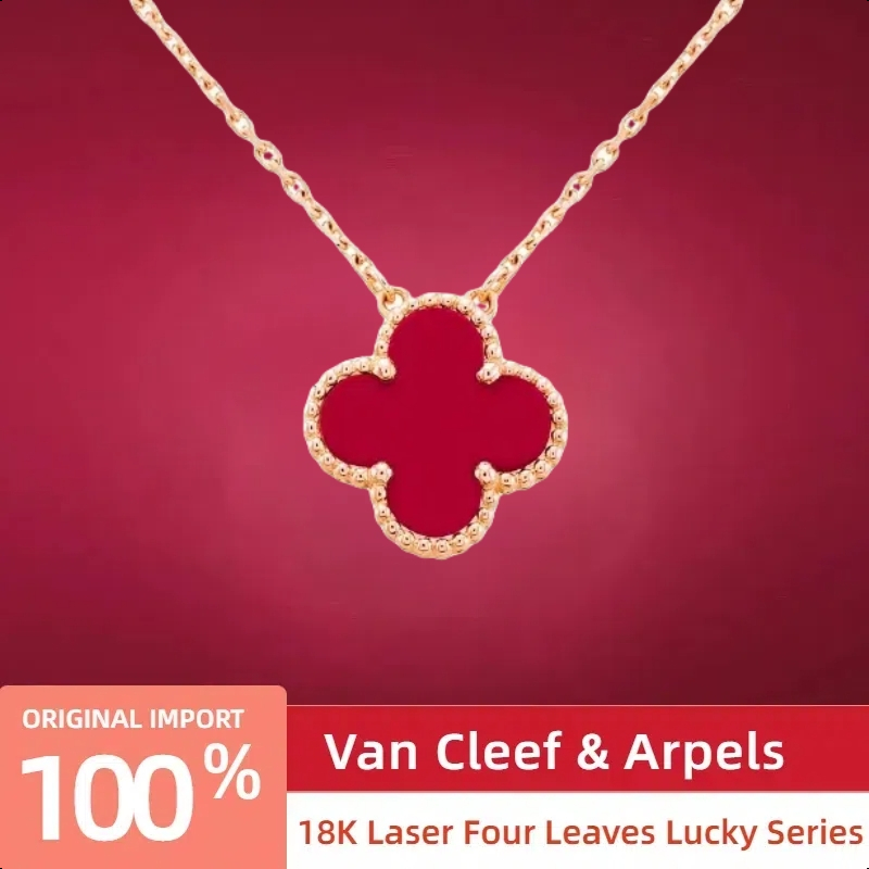 【18K emas asli/100%ORI】VanCleef & Arpels Rosegold Kalung Clover/kalung wanita emas18K/Rose gold