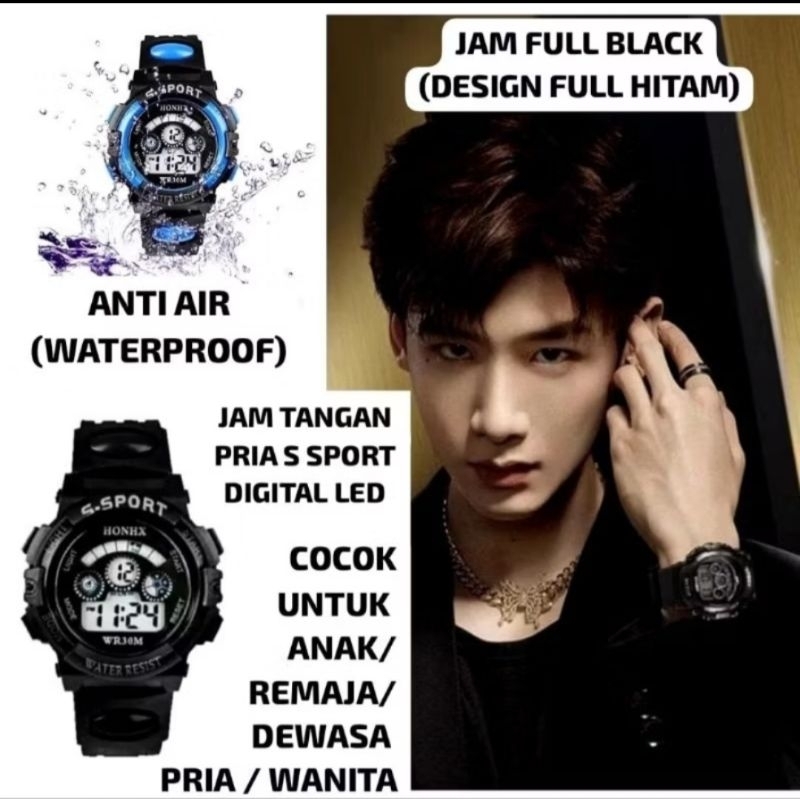 JAM TANGAN S SPORT PRIA DEWASA ANAK REMAJA ANTI AIR DIGITAL LED / JAM TANGAN DIGITAL /JAM TANGAN PRI