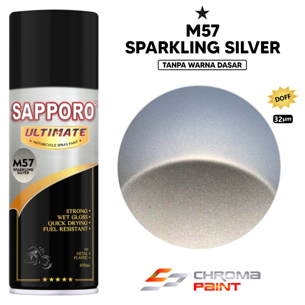 Sapporo Ultimate M57 Sparkling Silver – Pilox Silver Doff Metallic 400ml
