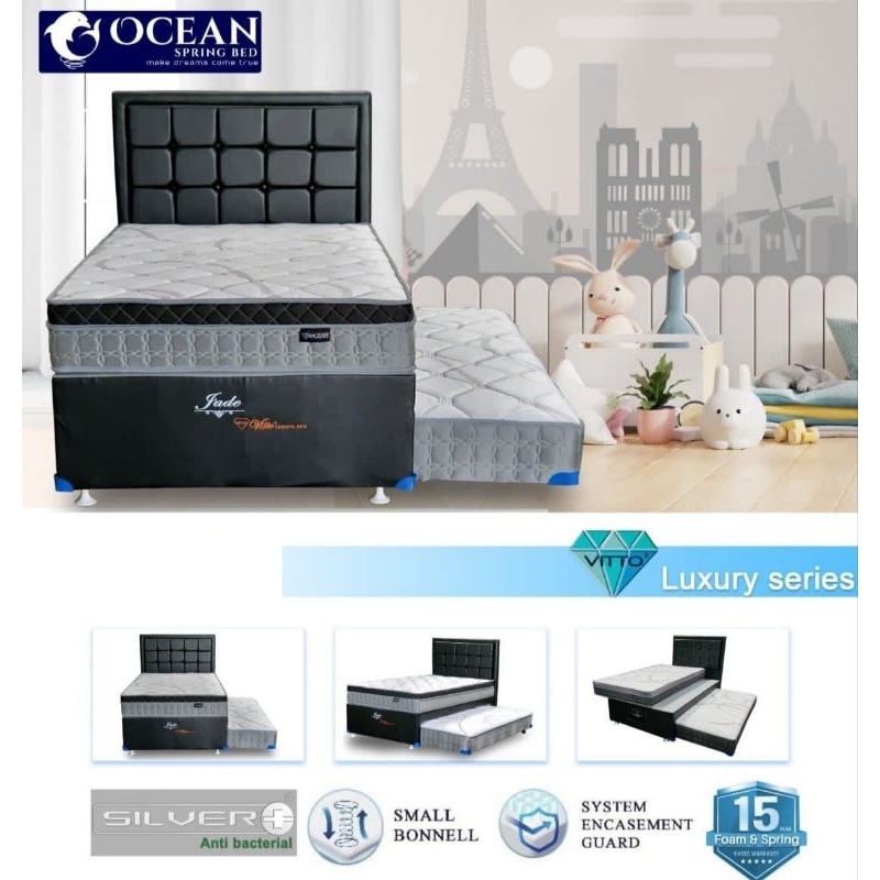 Bed Sorong Ocean 3in1 / Bed Sorong 3in1 / Bed Sorong Kasur Terpisah / Bed Sorong Anak / Bed Sorong K