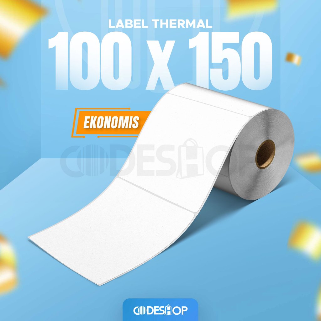

Label Stiker Thermal 100 x 150 mm A6 Codeshop ECO 1 Line Isi 250 Pcs Roll Printer Resi Termal